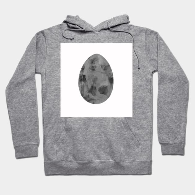 Easter egg - textured concrete, isolated on white background. Watercolor monochrome painting. Design for background, cover and packaging, Easter and food illustration, greeting card. Hoodie by Olesya Pugach